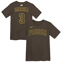 T-shirt pour enfant d'âge préscolaire Jackson Merrill Brown, San Diego Padres, avec nom et numéro