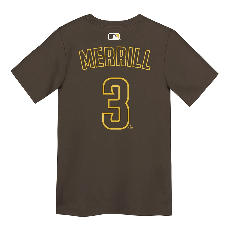 Preschool Jackson Merrill Brown San Diego Padres Name & Number T-Shirt
