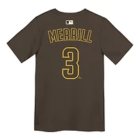 Preschool Jackson Merrill Brown San Diego Padres Name & Number T-Shirt