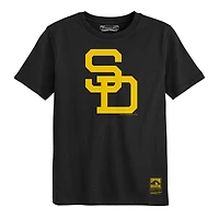 T-shirt Mitchell & Ness noir à logo rétro des Padres de San Diego pour enfants d'âge préscolaire