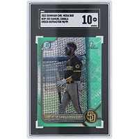 Samuel Zavala San Diego Padres 2022 Bowman Chrome Mega Box Green Refractor #BCP-203 #98/99 SGC Authenticated 10 Card