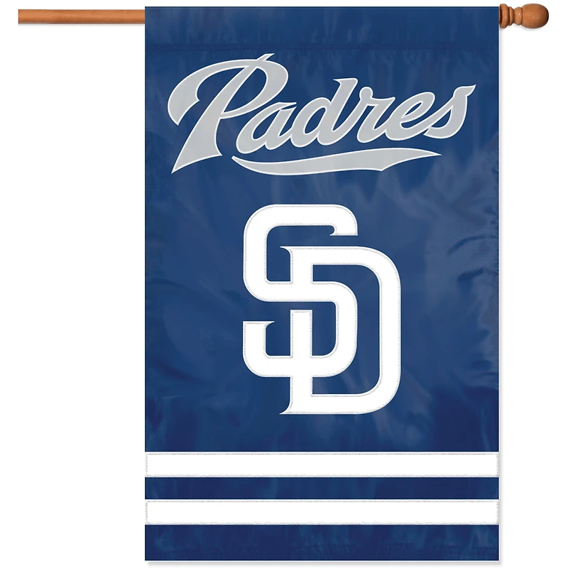 Drapeau de l'équipe appliqué des Padres de San Diego 44" x 28"
