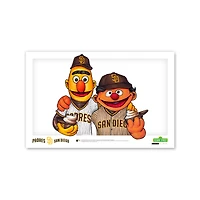 Affiche imprimée de Bert et Ernie des Padres de San Diego (11 x 17 pouces) de Sesame Street