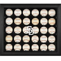 San Diego Padres Logo Black Framed 30-Ball Display Case