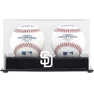 Vitrine de présentation du logo des deux cubes de baseball des Padres de San Diego