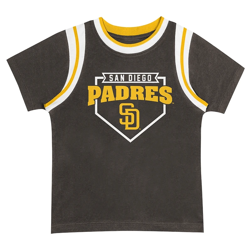 Ensemble t-shirt et short Loaded Fanatics pour tout-petits marron/gris San Diego Padres Bases
