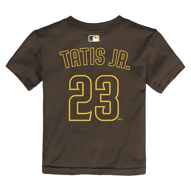 T-shirt marron pour enfant Fernando Tatis Jr. des Padres de San Diego, avec nom et numéro