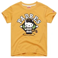 Toddler Homage  Gold San Diego Padres Hello Kitty x MLB Tri-Blend T-Shirt