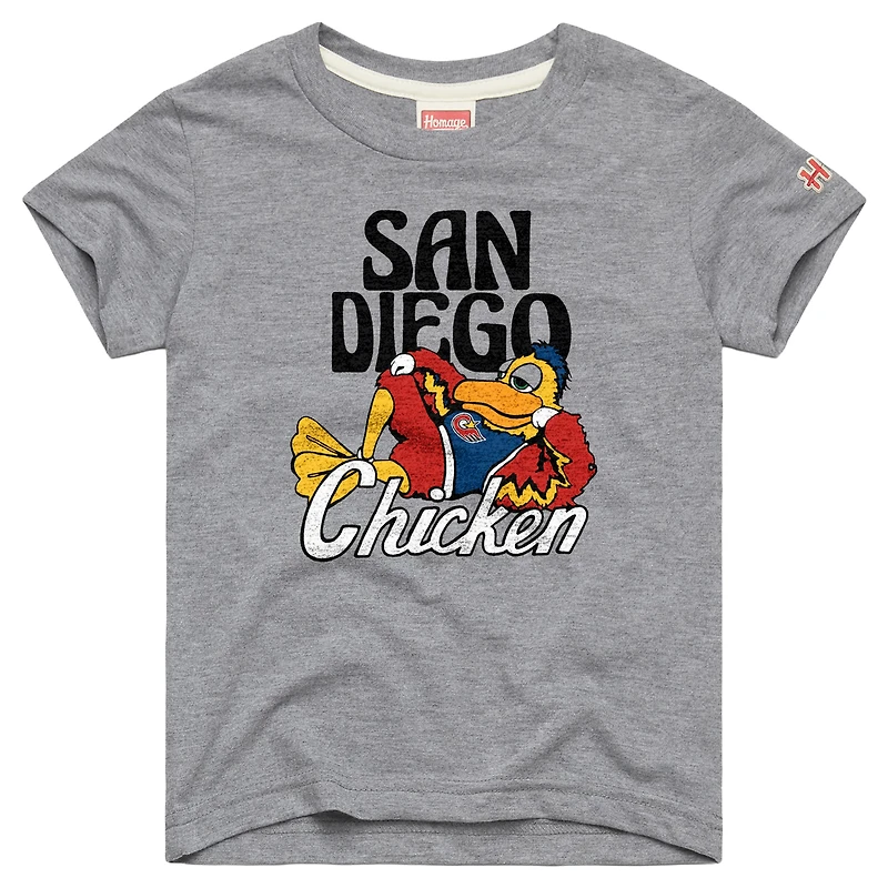 Toddler Homage Gray San Diego Chicken Mascot T-Shirt