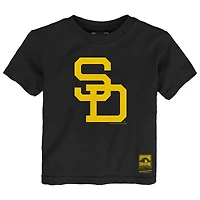 T-shirt Mitchell & Ness noir pour tout-petit avec logo rétro des Padres de San Diego