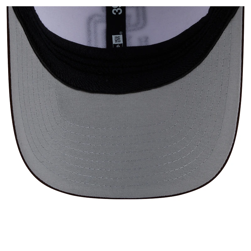 Casquette ajustable New Era blanche pour tout-petit, motif Padres de San Diego, modèle 39THIRTY M-Crown