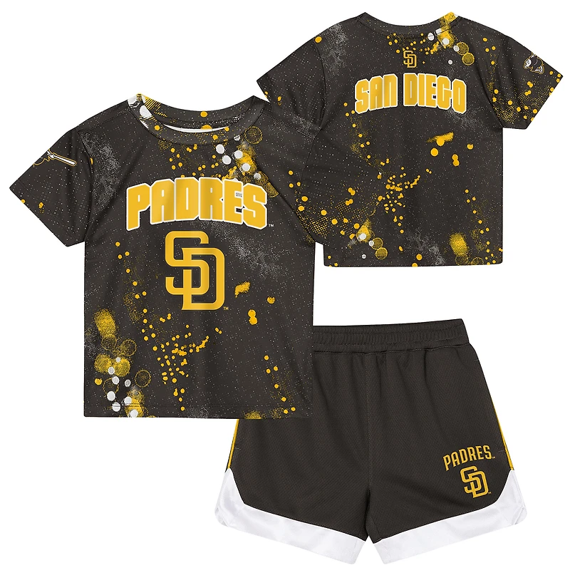 Ensemble t-shirt et short marron Outerstuff San Diego Padres pour tout-petit, motif frappeur suppléant