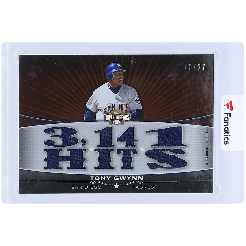V106832 Padres Tony Gwynn San Diego Padres 2011 Topps Triple Threads Multi Relic #TTFR-6 #10/27 Carte Tony Gwynn UNS TPP CARTES À COLLECTIONNER 45846 COLTRC CG01BB0915 #71