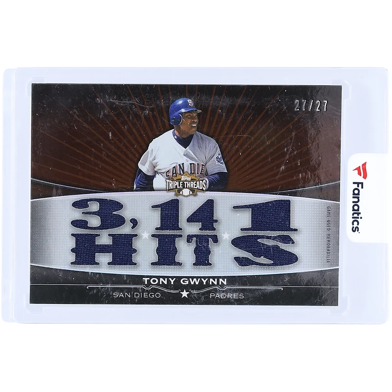 Tony Gwynn San Diego Padres 2011 Topps Triple Threads Multi Relic #TTFR-6 #27/27 Card