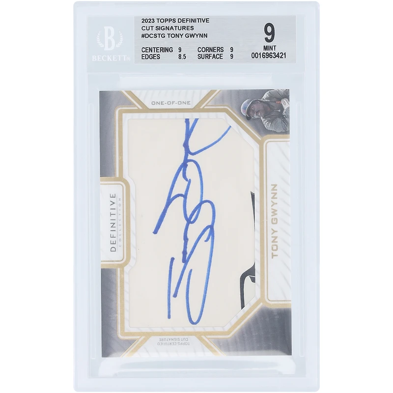 Tony Gwynn San Diego Padres Autographed 2023 Topps Definitive Cut Signatures #DCS-TG #1/1 BGS Authenticated 9 Card - 9,9,8.5,9 Subgrades