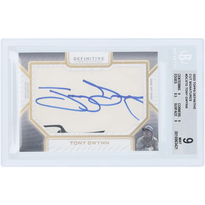 Tony Gwynn San Diego Padres Autographed 2023 Topps Definitive Cut Signatures #DCS-TG #1/1 BGS Authenticated 9 Card - 9,9,8.5,9 Subgrades