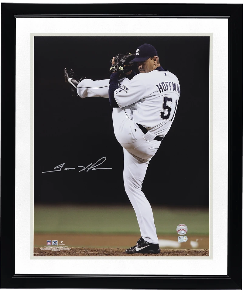 Photo de lanceur autographiée de Trevor Hoffman (Padres de San Diego), 40,6 x 50,8 cm