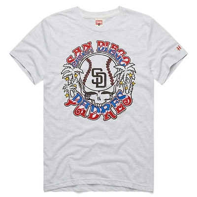 T-shirt unisexe Homage Ash San Diego Padres MLB x Grateful Dead Americana Tri-Blend