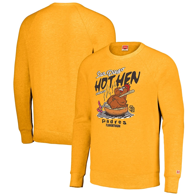 Unisex MLB x Guy Fieri’s Flavortown  Gold San Diego Padres Tri-Blend Pullover Sweatshirt