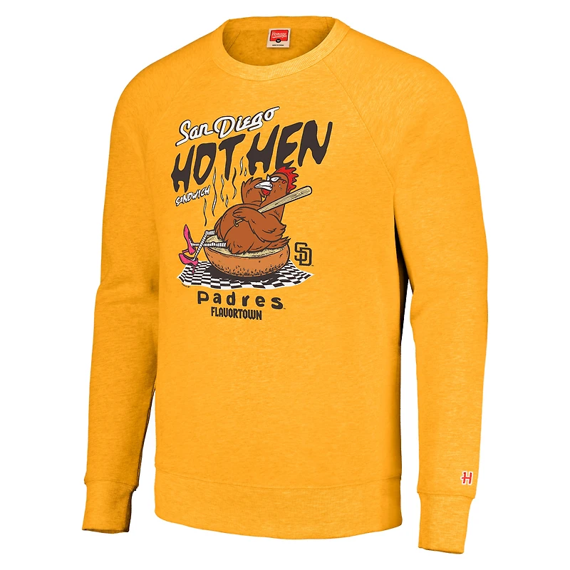 Unisex MLB x Guy Fieri’s Flavortown  Gold San Diego Padres Tri-Blend Pullover Sweatshirt