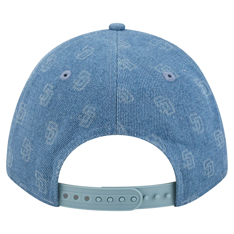 Unisex New Era  Denim San Diego Padres A-Frame 9FORTY Adjustable Hat