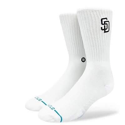 Chaussettes unisexes en tricot à crête blanche des Padres de San Diego