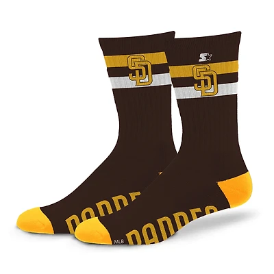 Chaussettes unisexes Starter San Diego Padres Team Color Two-Stripe Crew