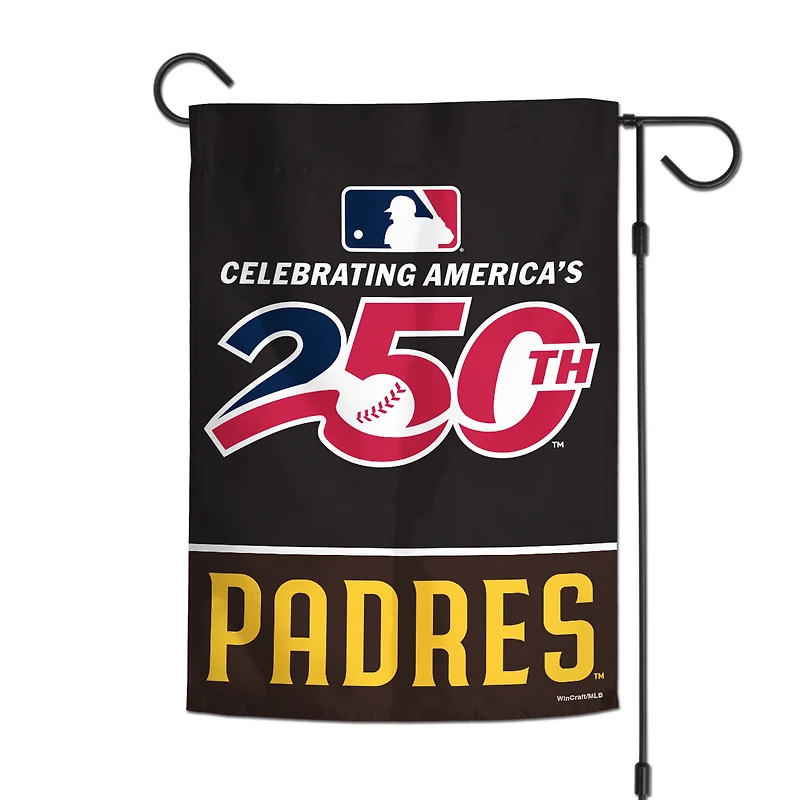 Drapeau de jardin double face WinCraft San Diego Padres 12" x 18" America 250