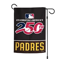 Drapeau de jardin double face WinCraft San Diego Padres 12" x 18" America 250