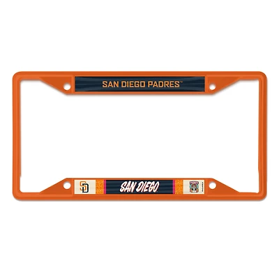Cadre de plaque d'immatriculation en métal découpé au laser WinCraft San Diego Padres 2026 City Connect