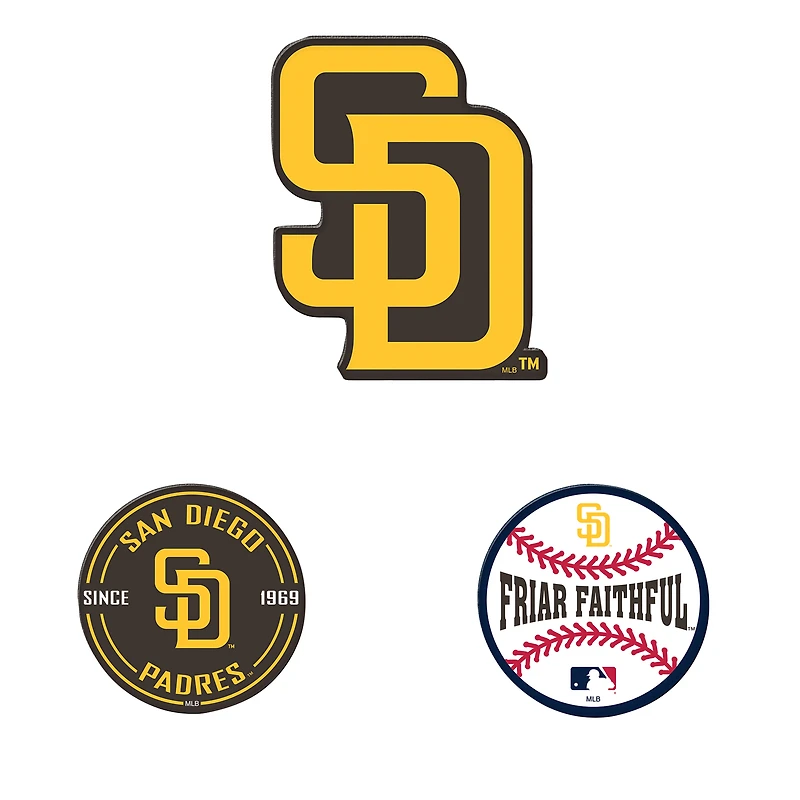 WinCraft San Diego Padres 3-Pack Premium Fridge Magnet Set