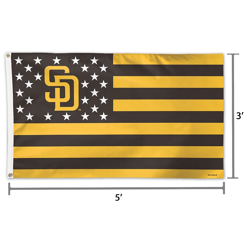 WinCraft San Diego Padres 3' x 5' Americana Stars & Stripes Drapeau de luxe