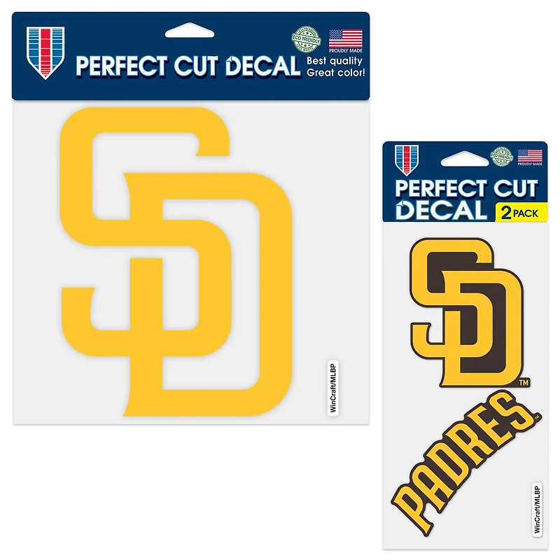 Planche d'autocollants prédécoupés WinCraft San Diego Padres (lot de trois)