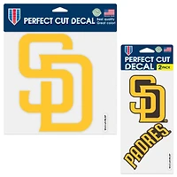 Planche d'autocollants prédécoupés WinCraft San Diego Padres (lot de trois)
