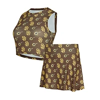 Ensemble débardeur et jupe-short en tricot marron Sport Concepts pour femmes des Padres de San Diego