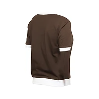 T-shirt à col en V strass San Diego Padres Game Day de New Era pour femme marron
