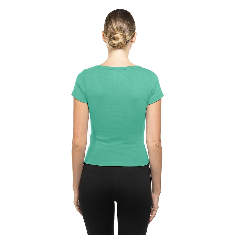 T-shirt à col en V turquoise San Diego Padres Summer City Connect pour femme New Era
