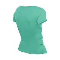 Women's New Era  Mint San Diego Padres Cropped Summer City Connect V-Neck T-Shirt