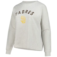 Sweat-shirt en molleton français grande taille pour femme Profile Heather Grey des Padres de San Diego