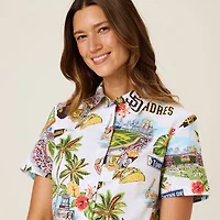 Women's Reyn Spooner  White San Diego Padres Scenic Button-Up Top