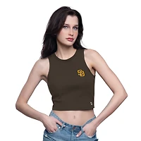Débardeur court marron Starter pour femme des Padres de San Diego