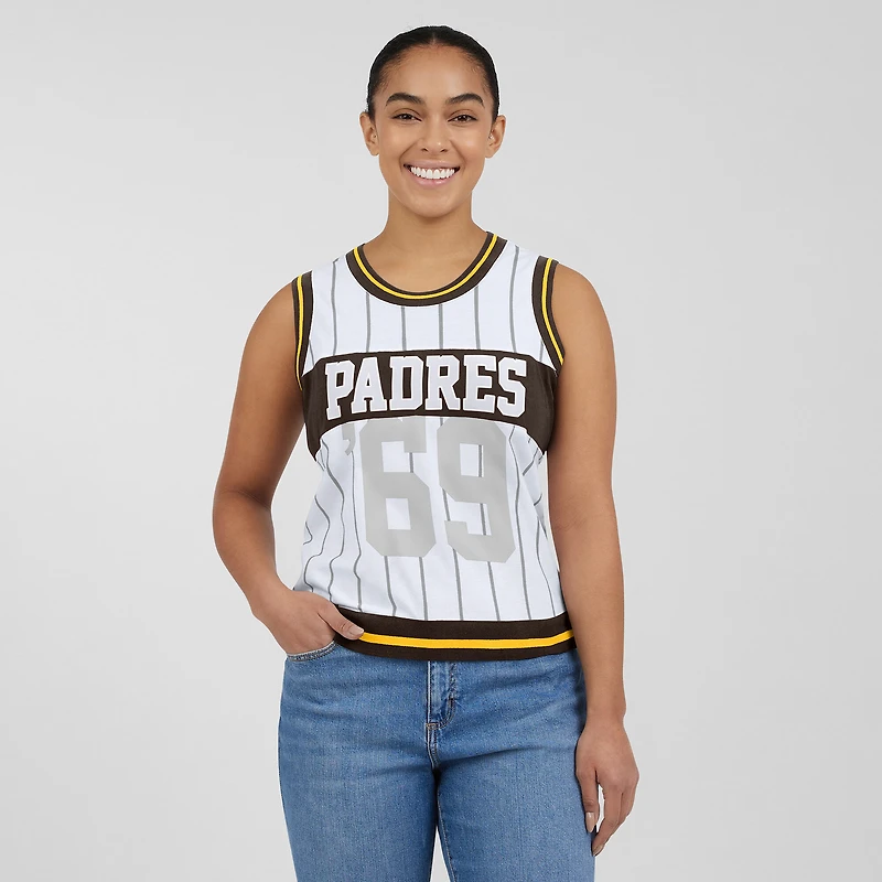Débardeur sportif blanc des Padres de San Diego pour femmes WEAR by Erin Andrews