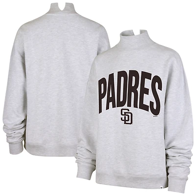 Sweat-shirt à col montant Subtle Muse pour femme, gris chiné, San Diego Padres, modèle 47