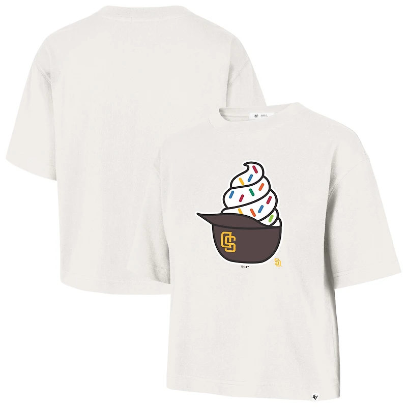 Women's '47  Sand San Diego Padres Ice Cream Helmet T-Shirt