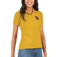 Women's Antigua Gold San Diego Padres Legacy Pique Polo