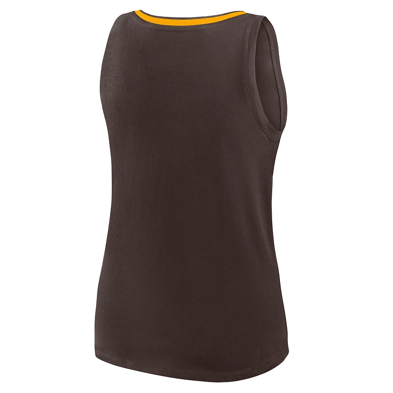 Débardeur marron à col en V pour femme, grande taille, motif Stellar Win, des Padres de San Diego