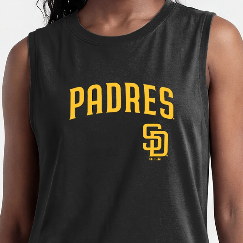 Women's Champion  Black San Diego Padres Muscle Tank Top