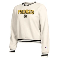 Sweat-shirt Champion crème pour femme, motif Padres de San Diego, à tissage inversé