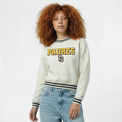 Women's Champion  Cream San Diego Padres Reverse Weave Sweatshirt