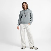 Women's Champion Heather Gray San Diego Padres Distressed Powerblend Hoodie